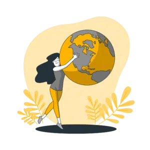femme qui caline la planete terre